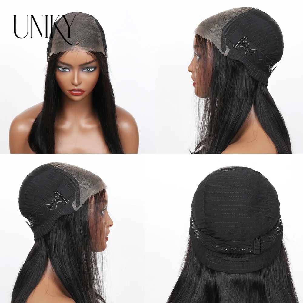 Парик без клея Wear Go 10 12 дюймов прямой парик 7x6 HD на сетке спереди искусственный 6x4