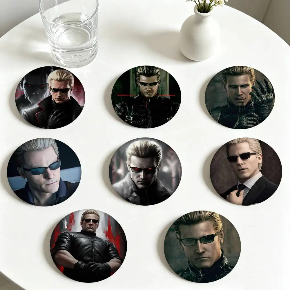 Фото Забавный круглый значок Albert Wesker, креативная брошь, аксессуар для одежды и рюкзака, значок на лацкан №2
