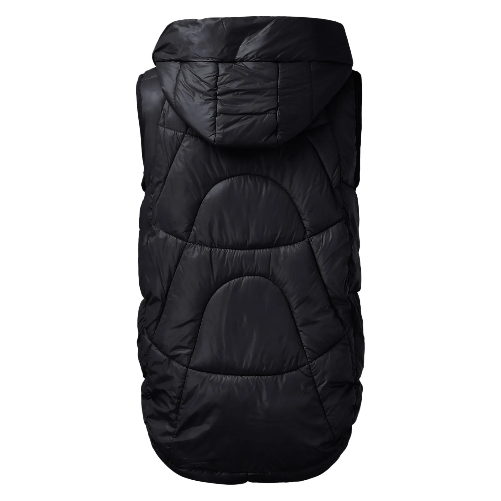 Womens Hooded Short Down Vest Full Zip Sleeveless Vest Fashionable Coats Jacket Women Casual Winter Wear Down Coat Female