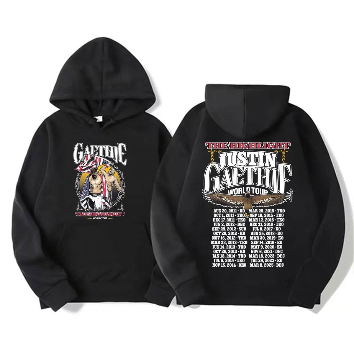 Фото Толстовка The Highlight Justin Gaethje World Tour, мужская одежда, модные толстовки с длинными рукавами, осенне-зимние пуловеры-бодивармэры №1