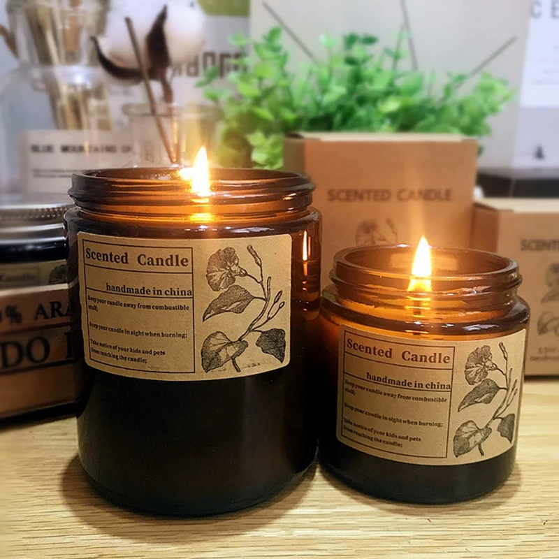 

Glass Jar Cup Natural Soy Candle Aromatherapy Scented Candle Wedding Party Birthday Relaxing Stress Relief Candles