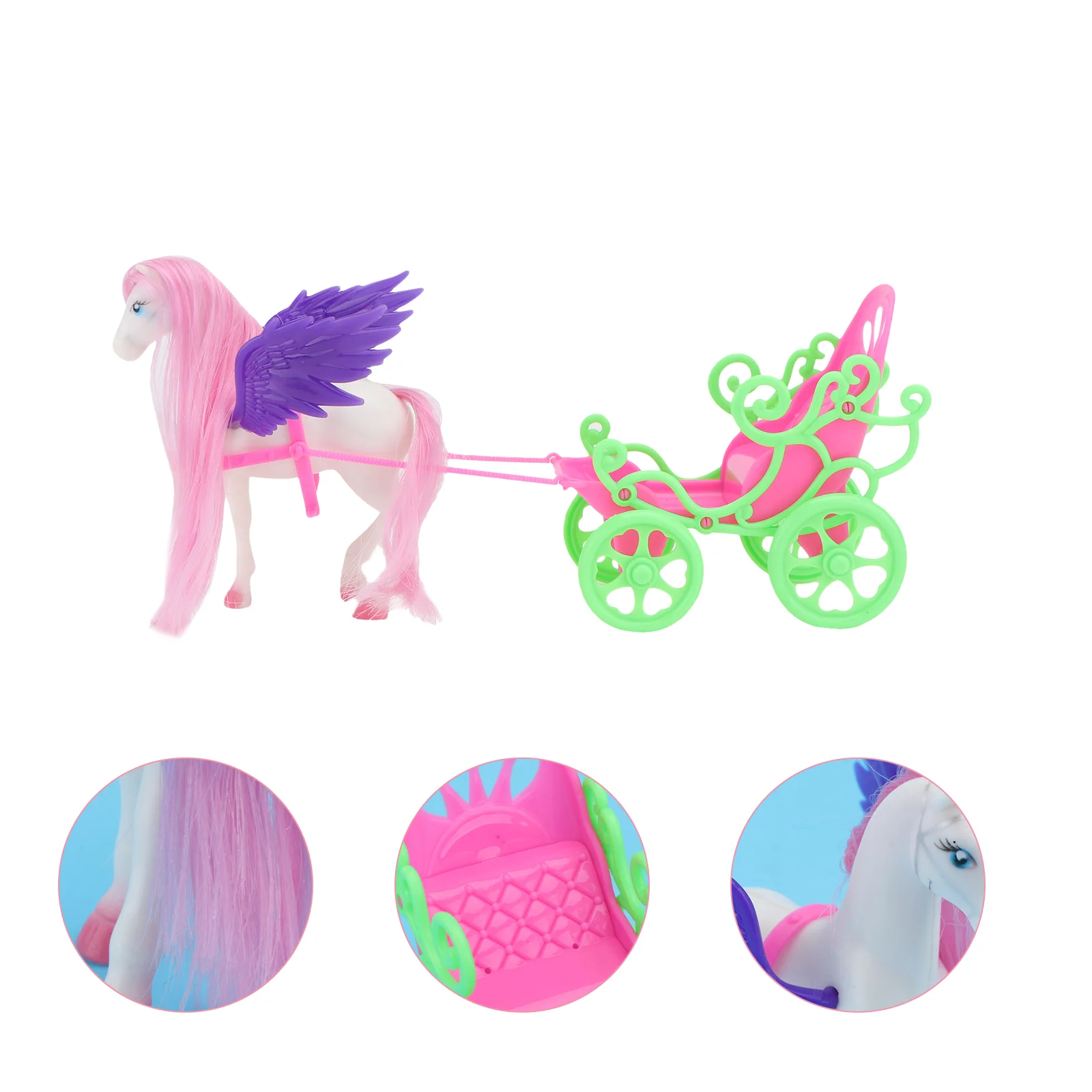 

Horse Toy Cartset Accessories Children Carriage Minifashion Storytelling Carrige Transforming Magical Pumpkin Fly Model
