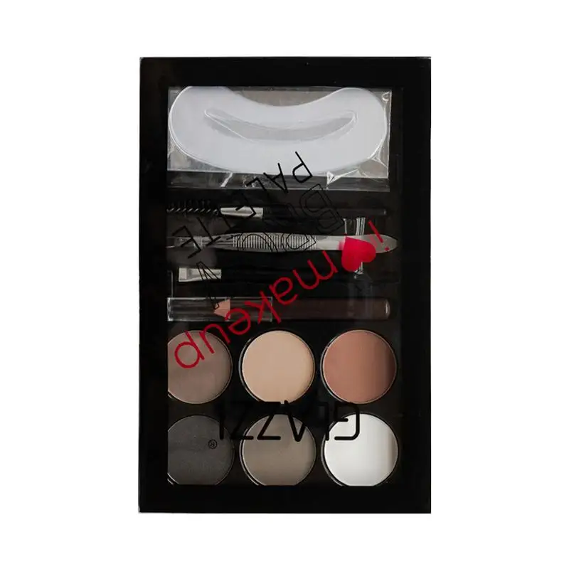 

Brow Contour Kit 6 Piece Eyebrow Makeup Palette Set Eyebrow Powders Eyebrow Stencils Brush Duo Tweezers Eye Brow Wax