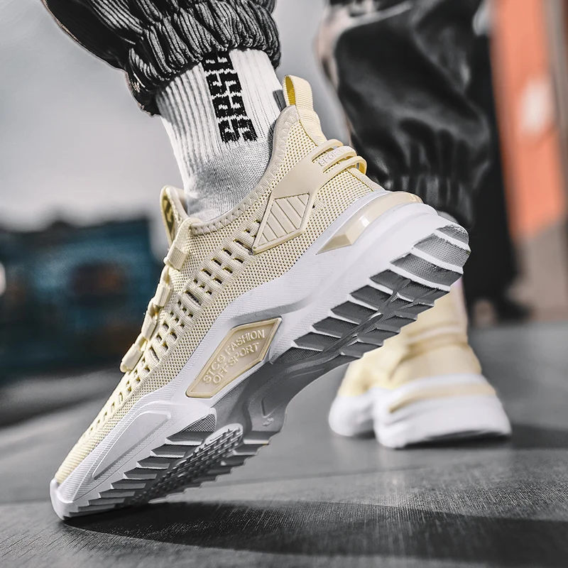 Men's Sneakers Casual Toning Shoes Design Outdoor Male Walking Shoes Lace Up Breathable Man Sneakers