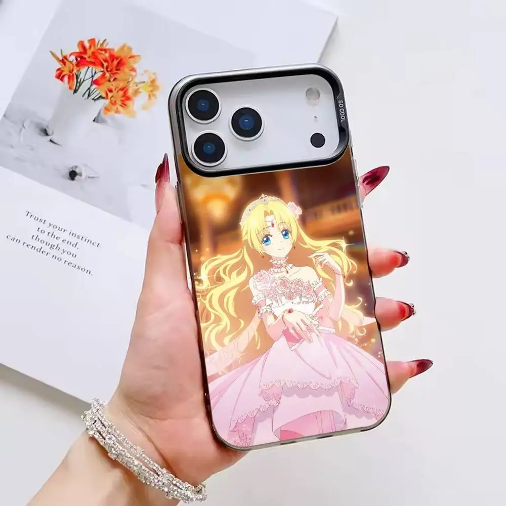 Фото Чехол для телефона Manhwa W-Who Made Me a P-Princess для iPhone 17 16 15 14 13 12 11 Pro Max Plus, матовый, серебристый, цвета конфет. №3