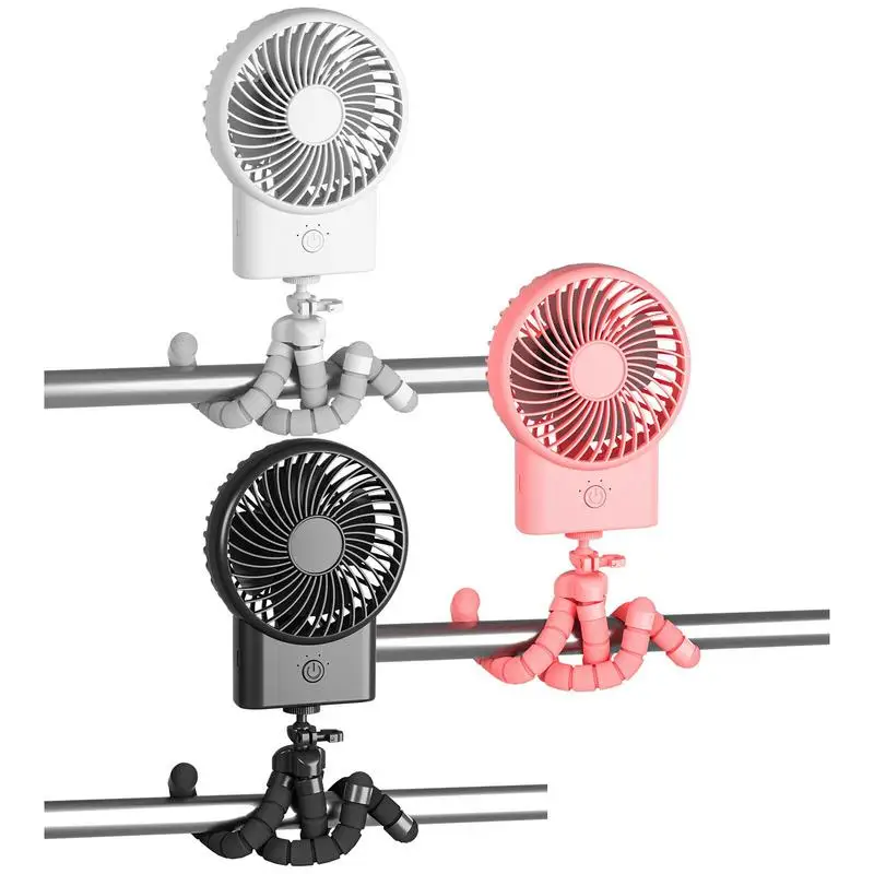 

Clip Fan Toddler Car Seat Clip-On Fan Octopus Mini Clip Fan Deformation Bracket USB Charging Portable Fan For Car Stroller Bike