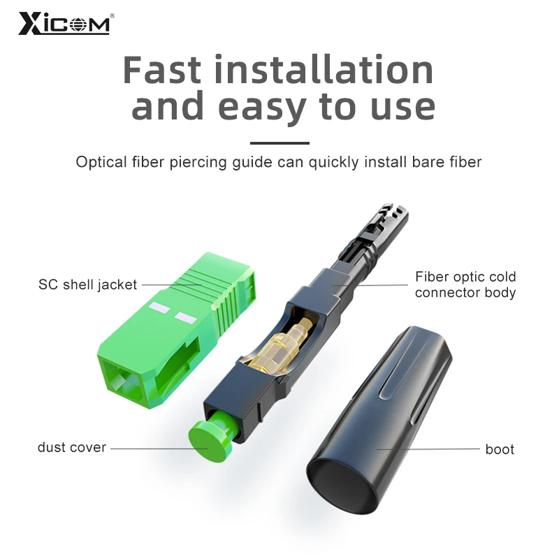UPC/APC FTTH Fiber Optic Fast Connector SC Single Mode Fiber Optical Adapter Cold Connection Quick Field Assembly FTTH Fiber