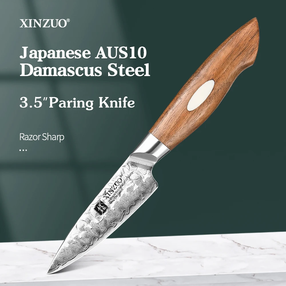

Нож XINZUO японский для чистки овощей и фруктов, 3,5 дюйма, 67 слоев, из дамасской стали AUS10, 60 ± 2hrc