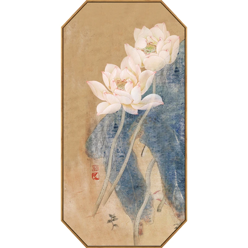 

YY Zen Vertical Hanging Picture Antique Mural Chinese Plum Blossom Bird Wall Painting