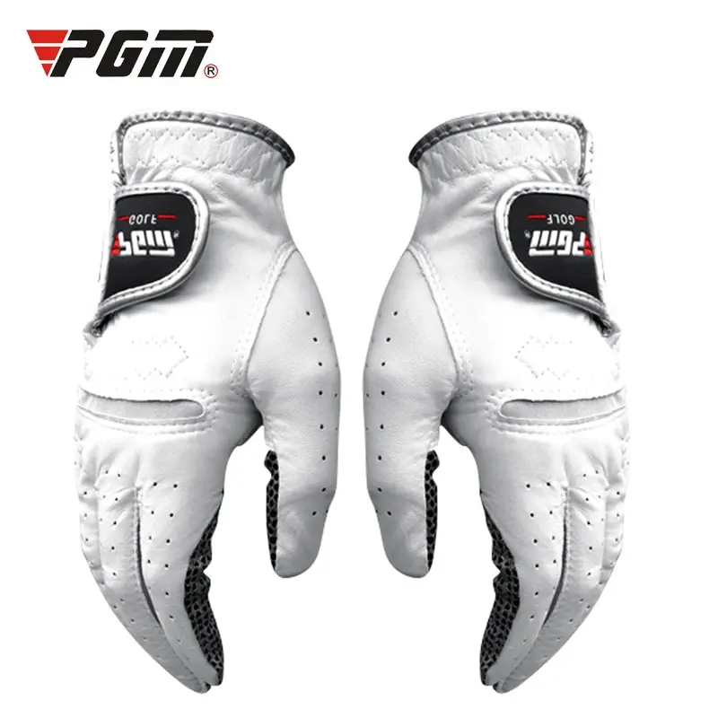 1PC Man Left or Right Hand Leather Golf Glove Slip-resistant Granules Microfiber Cloth Gloves Anti-skid Golf Training Gloves