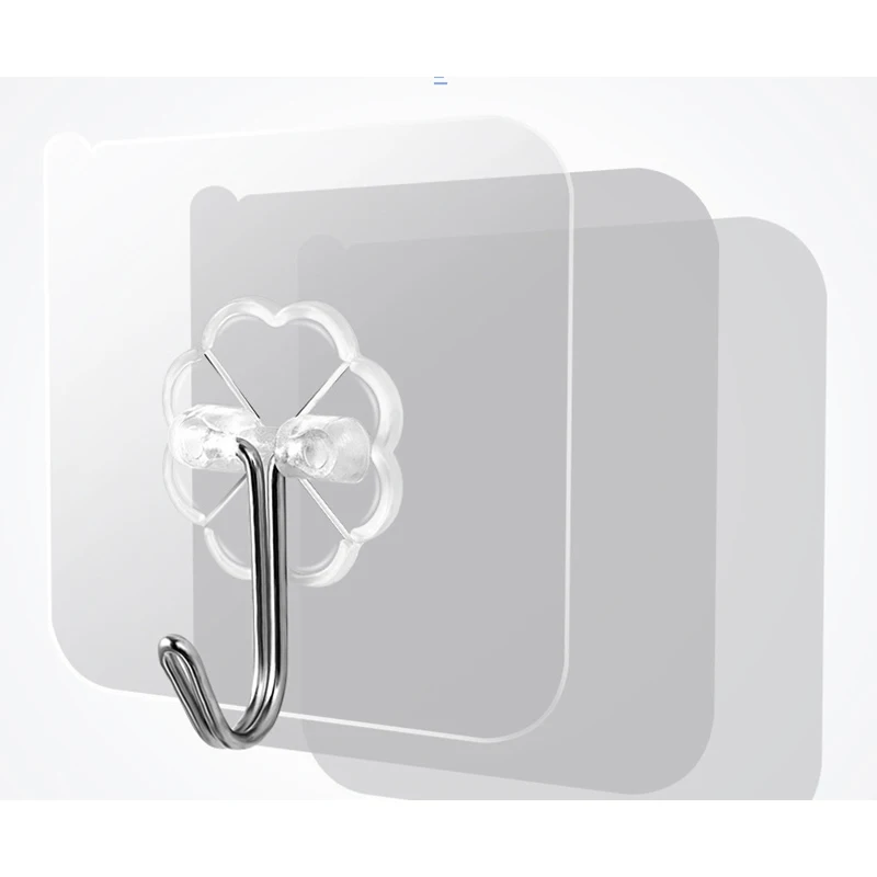 

Прозрачный крючок, 10 шт., крючок без следов, пластиковый крючок без отверстий для ванной и кухни, прочный липкий крючок, крючок для пальто на ...