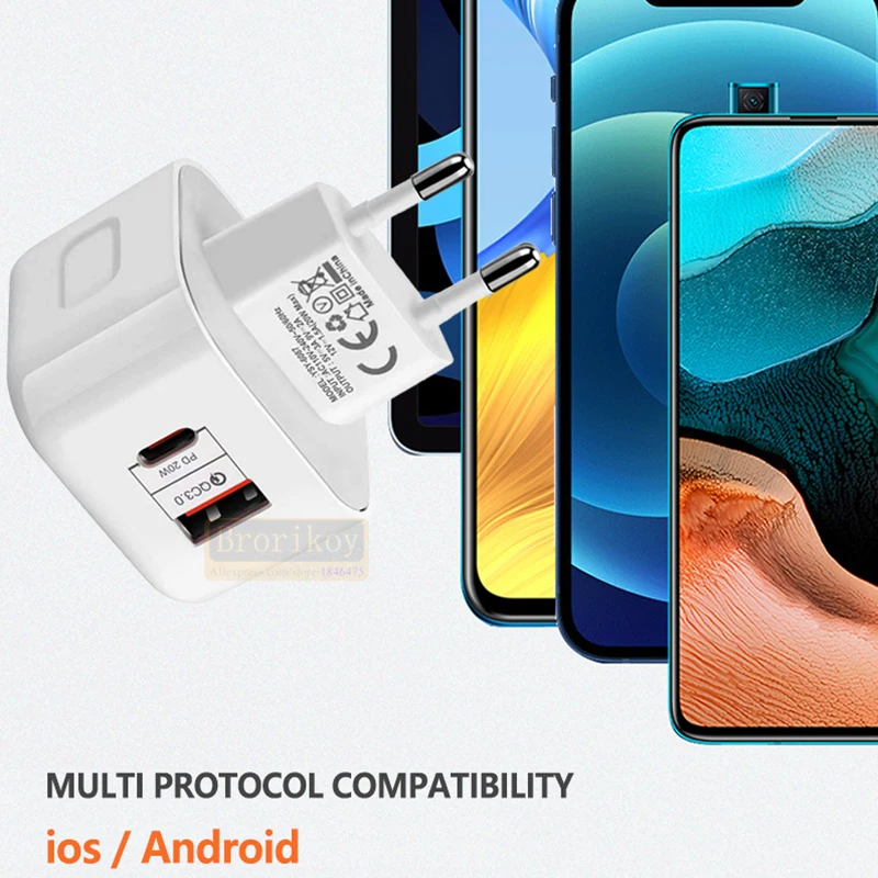 USB C Charger 20W PD Fast Charge QC3.0 QC4.0 For Macbook Pro iPhone12 Samsung S20 Huawei P40 P30 Xiaomi 10 9 Mi iPad Adapter |