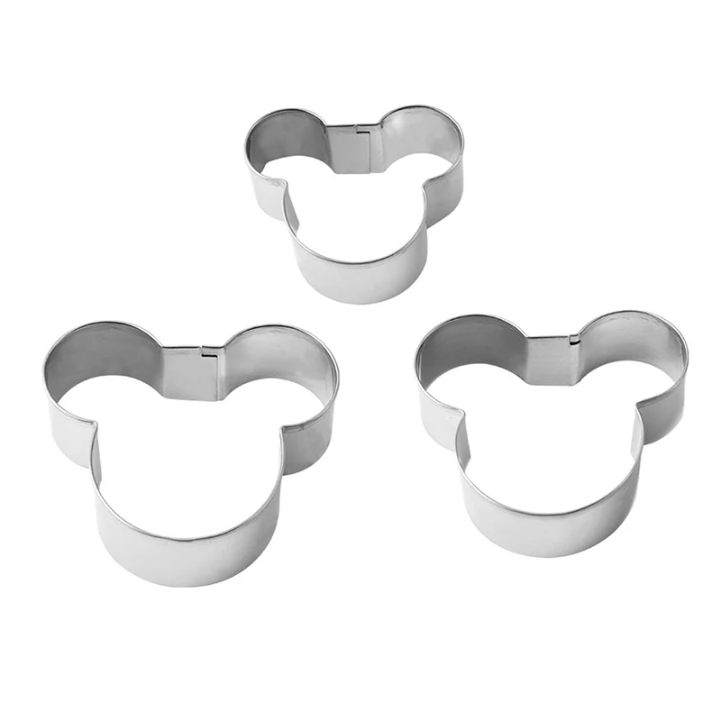 

3Pcs Mouse Cookie Cutter Stainless Steel Biscuit Mold Cooking Tools Figure Toys For Child Kitchen Baking Cake Pastry Accessory