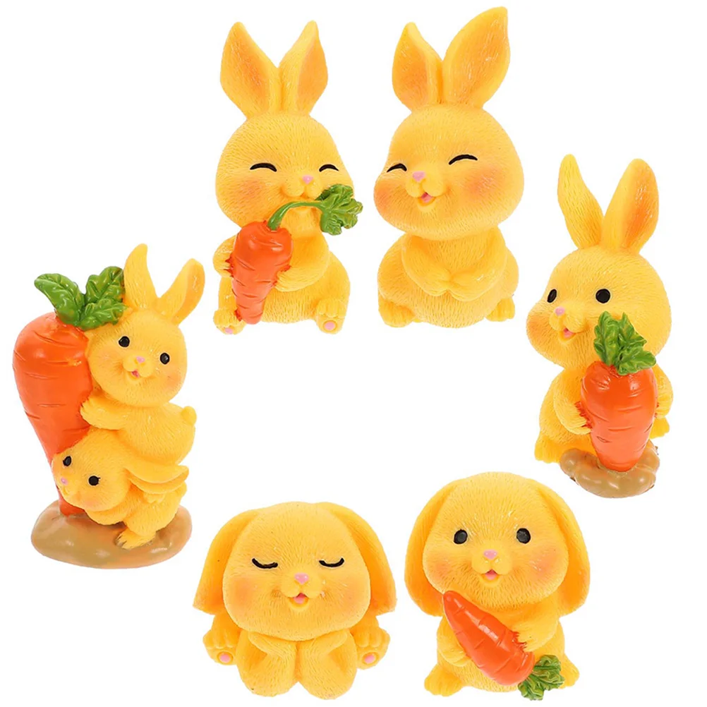 

Rabbit Bunny Miniature Figure Mini Garden Resin Figurine Figurines Statue Easter Bunnies Figures Desktop Decor Model Ornament