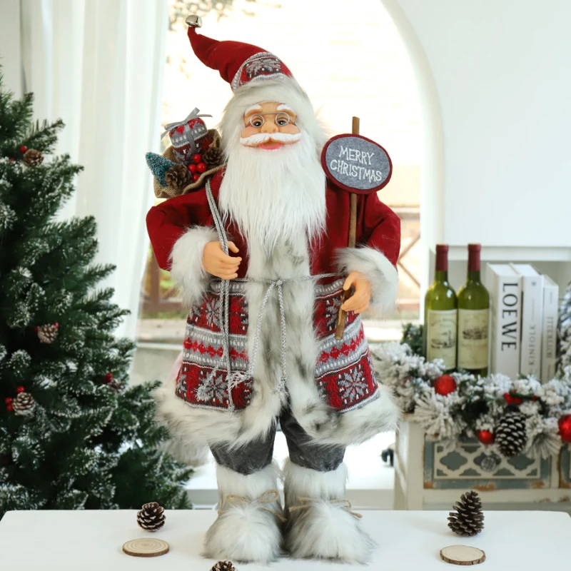 

Christmas Decorations for Home New Year 2022 Height 45cm/30cm Santa Claus doll Children's gifts Window Ornaments Navidad