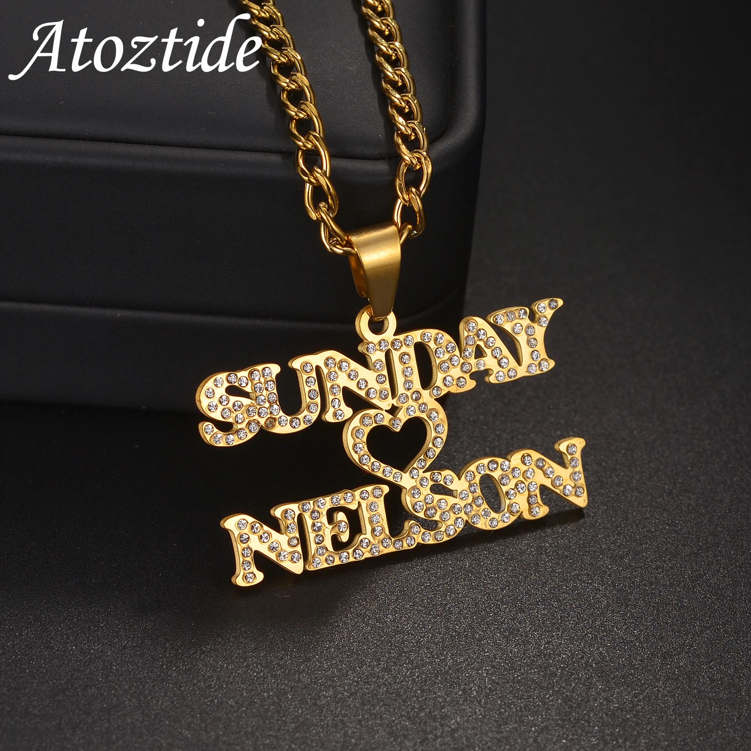 Женское Ожерелье Atoztide из нержавеющей стали с фианитами