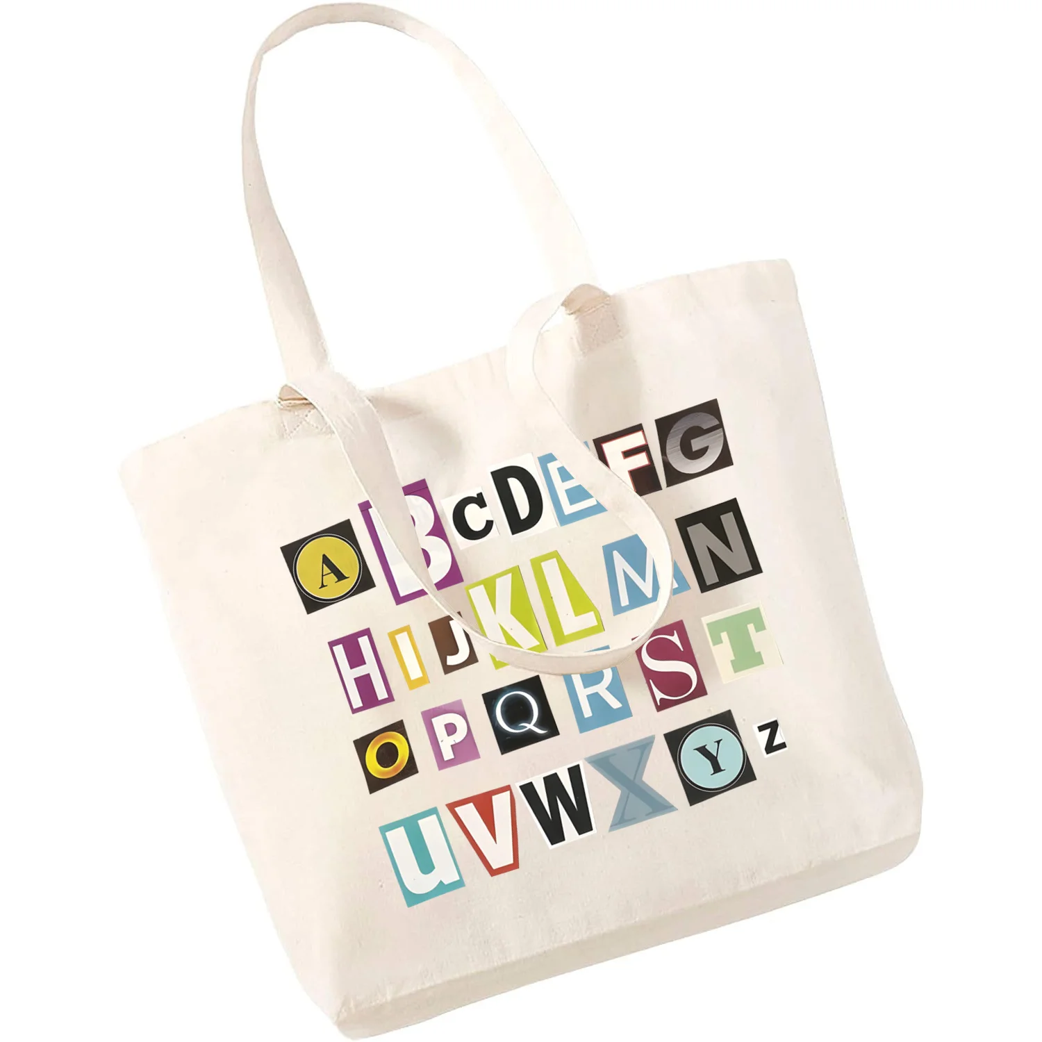 

Coloring Alphabet 26 English Canvas Tote Bag Shopping Bag Reticule Cosmetic Bag Student Shoulder Bag Canvas Handbag