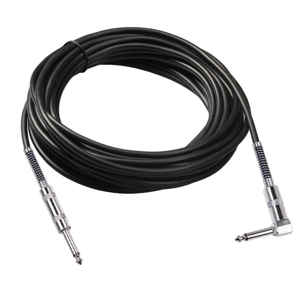 

Guitar Cable 6.35mm 1/4\" For Electric Guitar Keyboard Pro Audio Straight L Shape Elbow Double Shielded Noise Reduction Cable