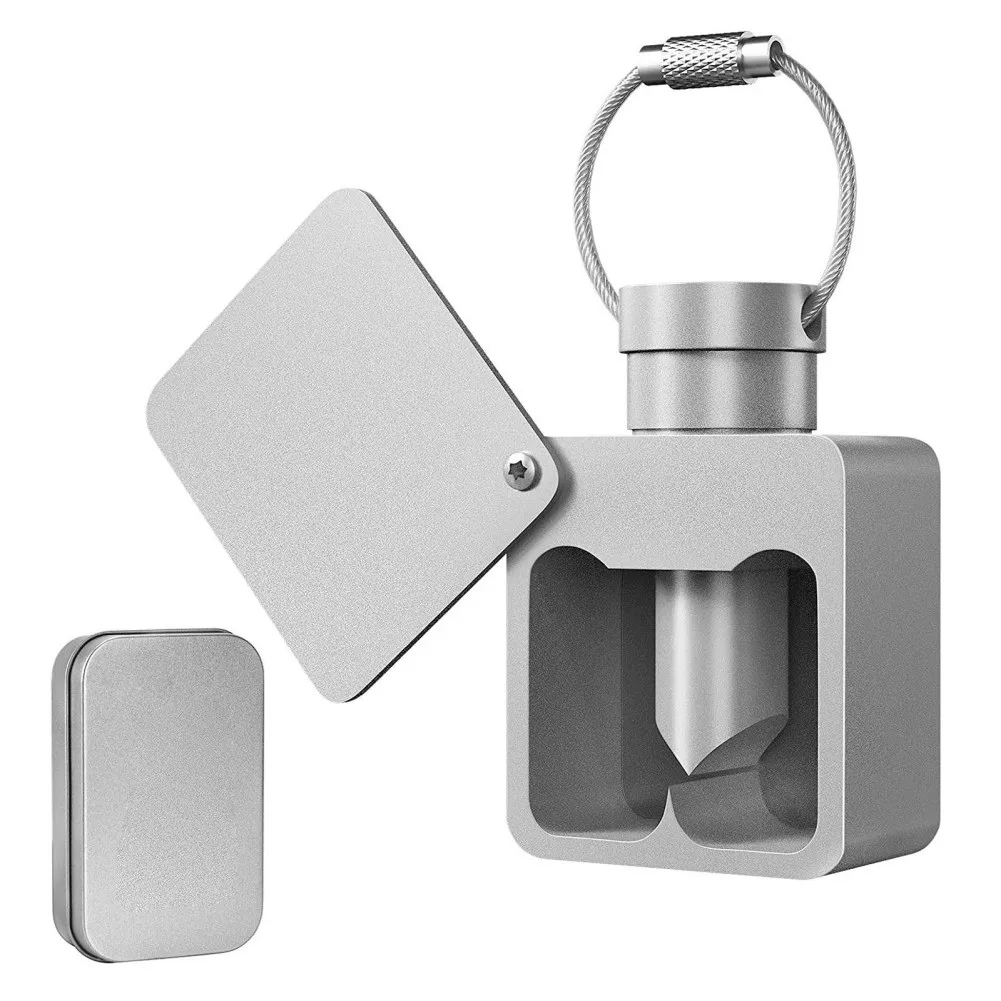 

Outdoor Pill Slicer with Sharp Metal Blade Mini Pill Dispenser Keychain Pill Cutter for Travel Light Weight Pill Cutter Tools