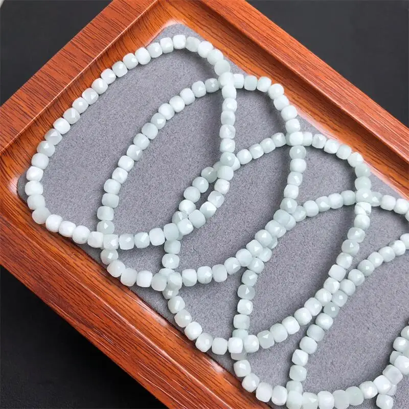 Натуральный зеленый Ларимар кубический браслет ручной работы энергия удачи