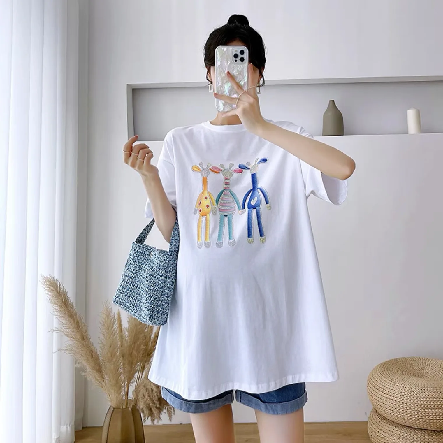 

Spring 2022 Maternity short sleeve shirt large size maternity dress2022