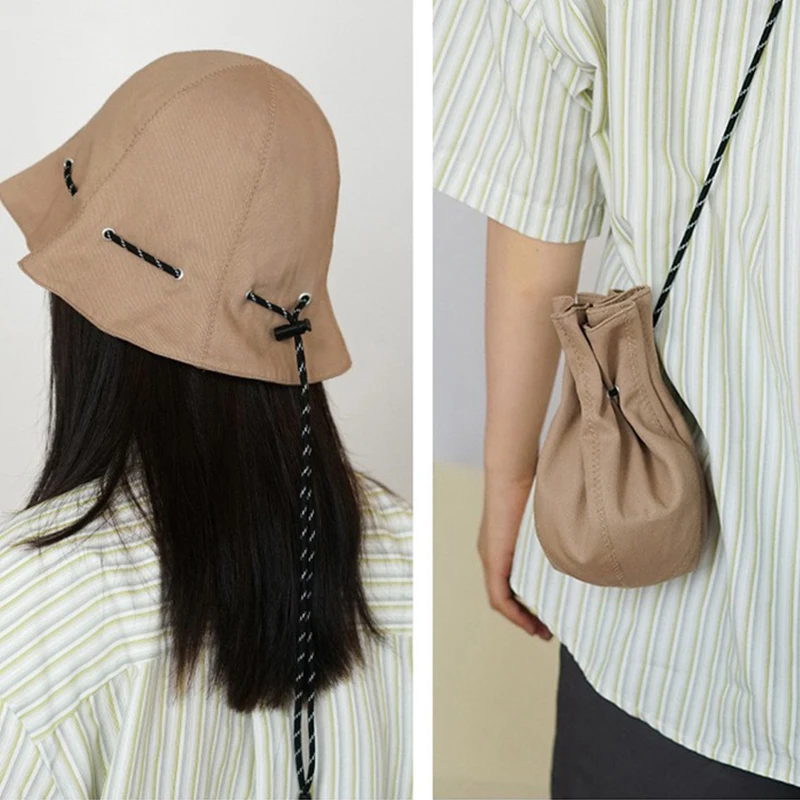 

Storage Outdoor Bucket Hats Japanese Can Be Worn on Both Sides Camping Cross-body Bag Women Summer Sunscreen Hat Fisherman Hat