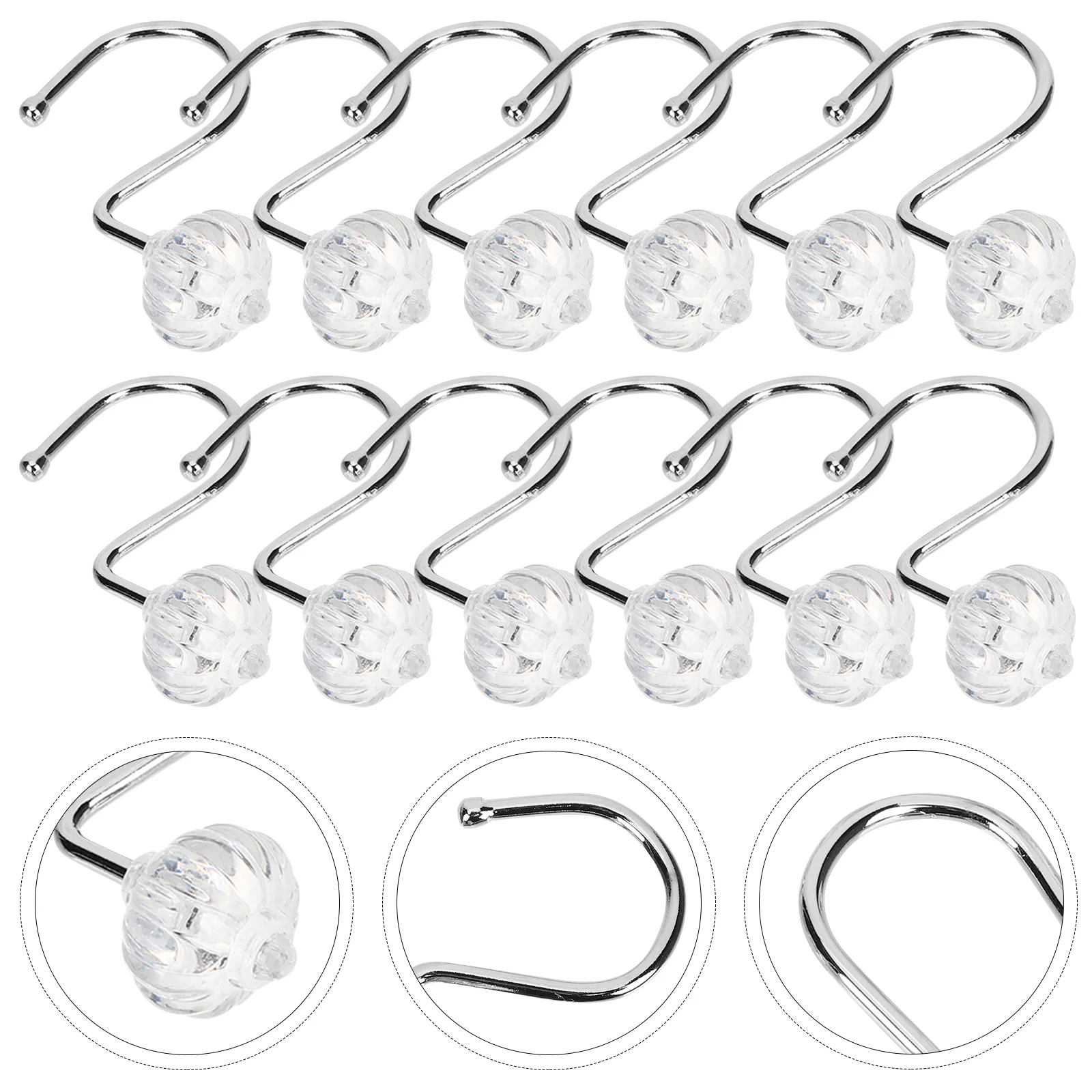 

Shower Curtain Hooks Hook Hanger Rod Ring Rings Glide Rollers Metal Bathroom Decoration Proof Rust Stainless Steel Lantern Towel