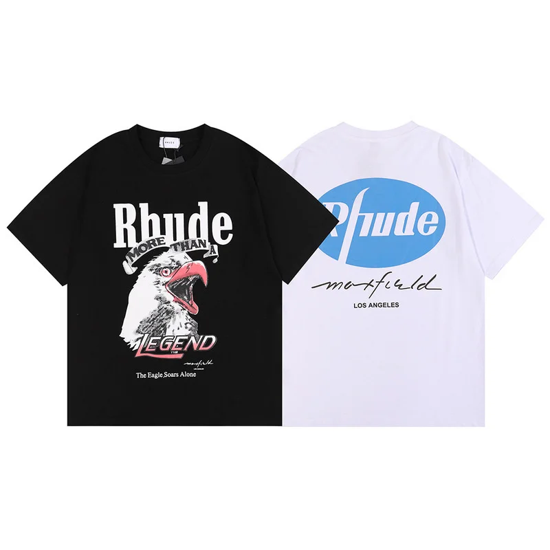 

2022ss Black RHUDE T Shirt Eagle Rhude T-shirt Oversize Los Angeles Tops Tee Men Women High Quality Tees