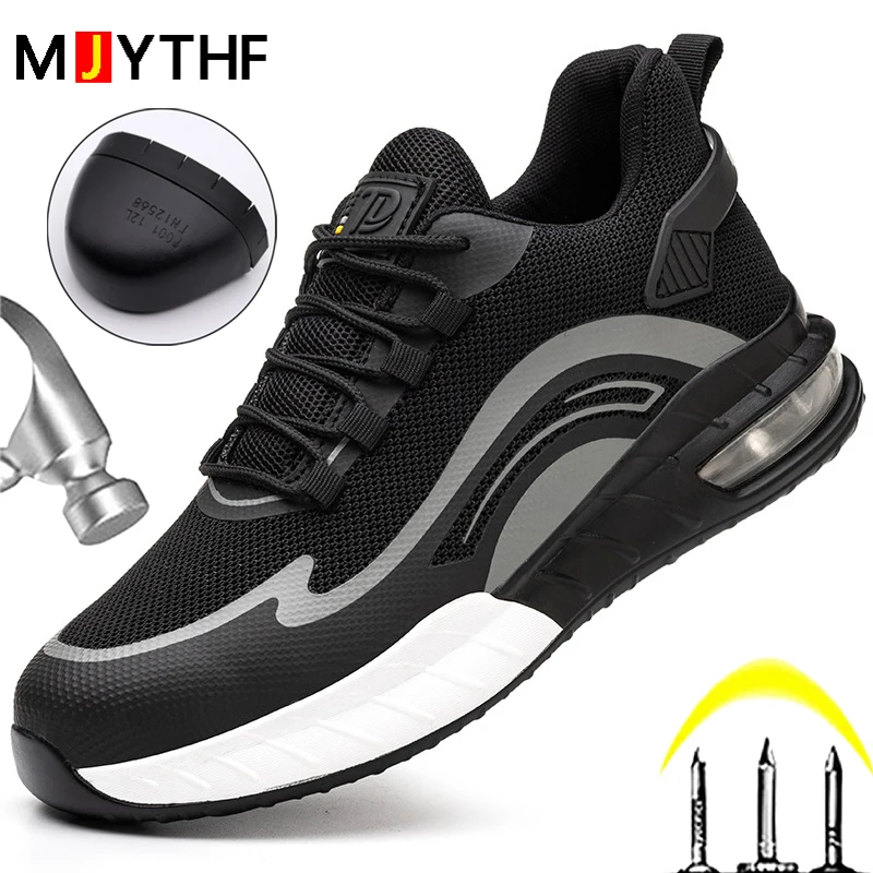 

New Air Cushion Safety Shoes Men Women Protective Shoes Work Sneakers Lightweight Men Steel Toe Shoes Anti-smash Anti-puncture