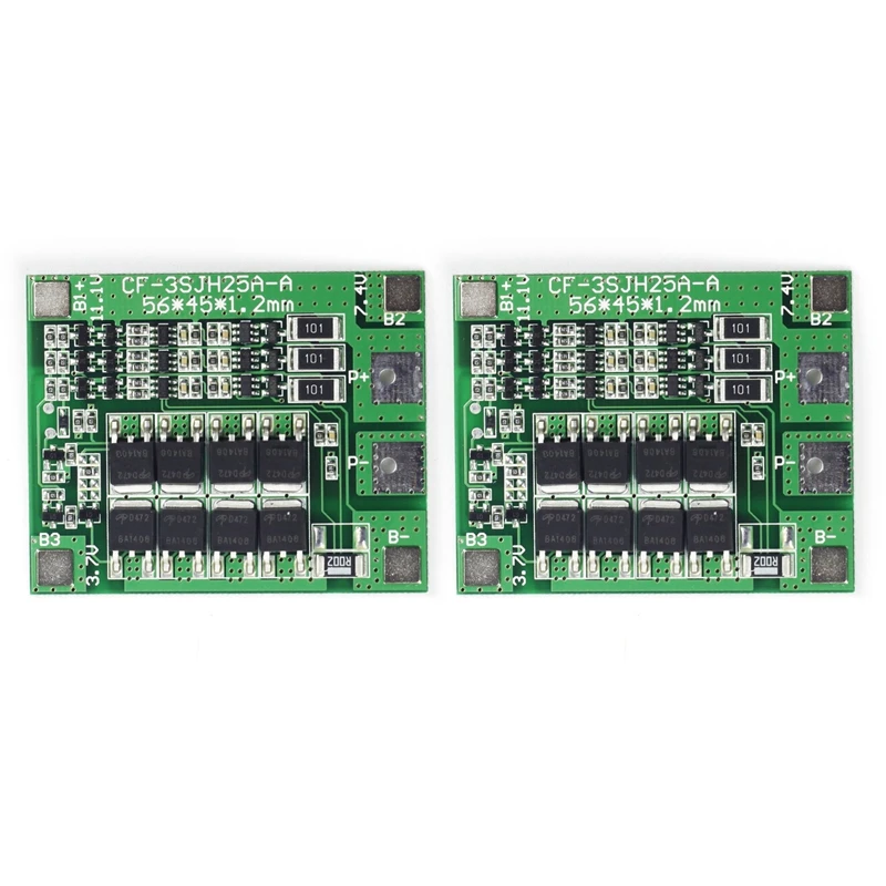 

3 Series 12V18650 Battery Protection Board 11.1V 12.6V With Balanced 25A Overcurrent Overcharge Overdischarge Protection