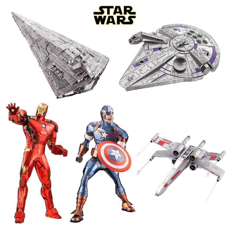 

Original Disney Marvel Iron Man Thor 3D Metal Puzzle Star Wars Millennium Falcon Assembly Laser Cut Model Kit Puzzle Home Decor