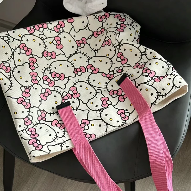 Сумка на плечо Sanrio Hello Kittys милый мультяшный Повседневный холщовый полноэкранный