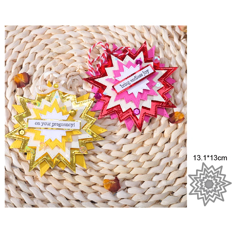 

Boom explosion sharp corner pattern DIY metal cutting knife die greeting card elevator scrapbook decoration process embossing kn