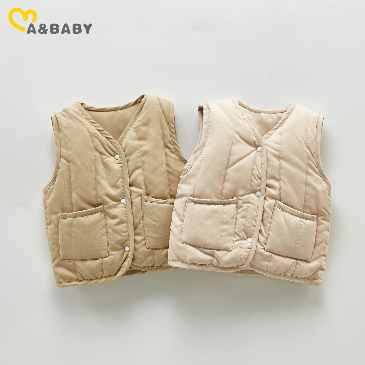

ma&baby Infant Newborn Baby Boy Girl Waistcoats Warm Winter Fall Spring Baby Clothing Outerwear Solid Color