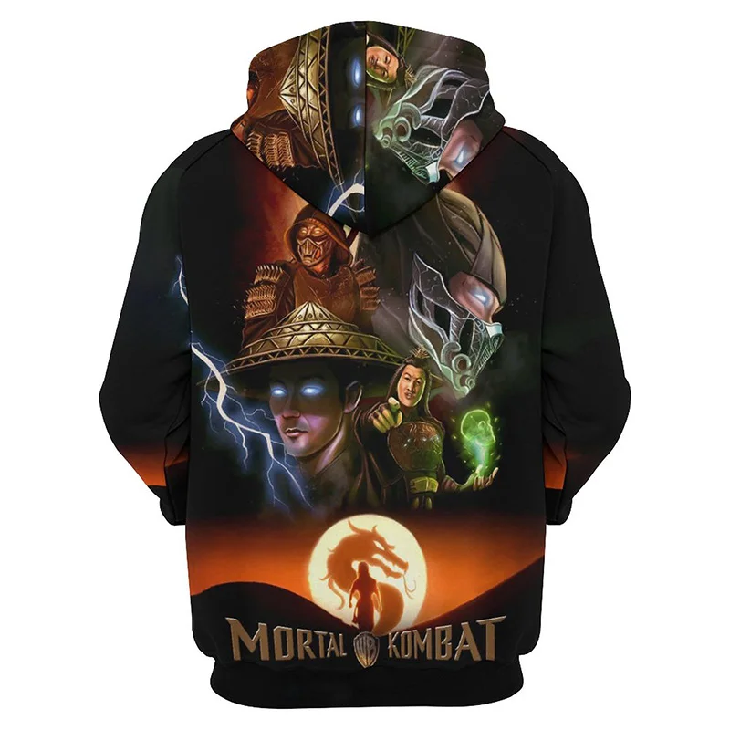 Худи с 3D-принтом Mortal Kombat для женщин и мужчин смешная толстовка уличная одежда