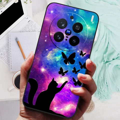 Чехол для Vivo X200 Pro Wolf Black, силиконовый мягкий чехол из ТПУ для Vivo X 200 Pro X200Pro 5G, защитная задняя сумка 6,78 дюйма