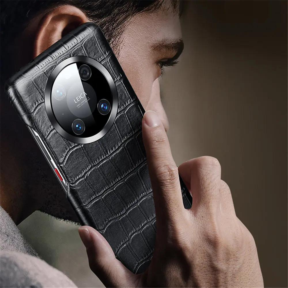For Huawei P50 Pro P40 Pro Mate 40 Pro 30 Pro Case Luxury Handmade Crocodile Genuine Leather Back Case Cover For Huawei P50