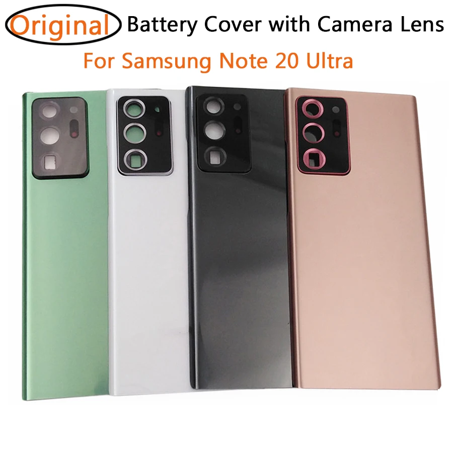 

100% Original For Samsung Galaxy Note 20 Ultra Battery Cover Glass Back Case Rear Housing Door With Camera Lens Replacement