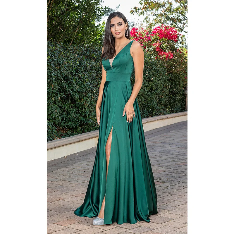 

Платье для выпускного вечера Perfect Hunter, сарафан с глубоким V-образным вырезом, а-силуэт, с разрезом в стиле ампир, для свадьбы, вечеринки, выпус...