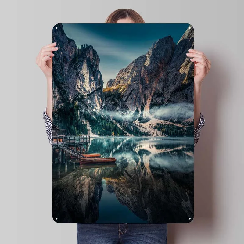 Декор для ванной комнаты пейзажи плакат винтажные металлические знаки украшения