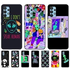 Черный чехол из ТПУ для Samsung galaxy A12, A22, A22S, A32, A42, A52, A72, 4g,  S21 PLUS, ультразадняя эстетика, милый мультяшный Инопланетянин, космос