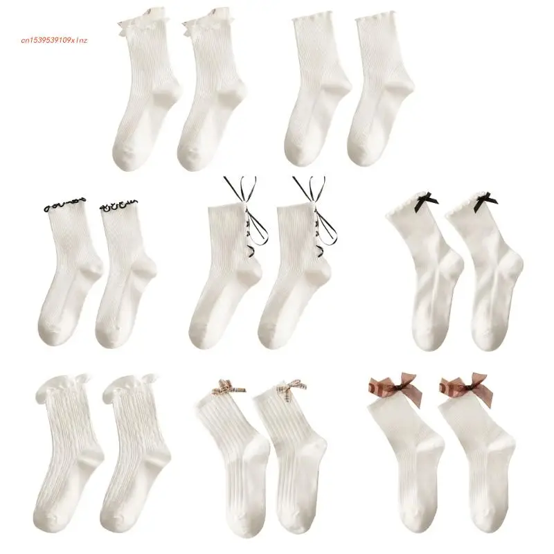 

Jksocks Lolit, короткие женские белые носки с кружевом