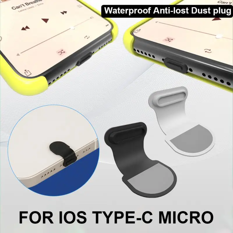

Anti-lost Waterproof Integrated Charging Port Silicone Plug NEW Phone Dustproof Plug For Apple Android Type C IOS Micro USB