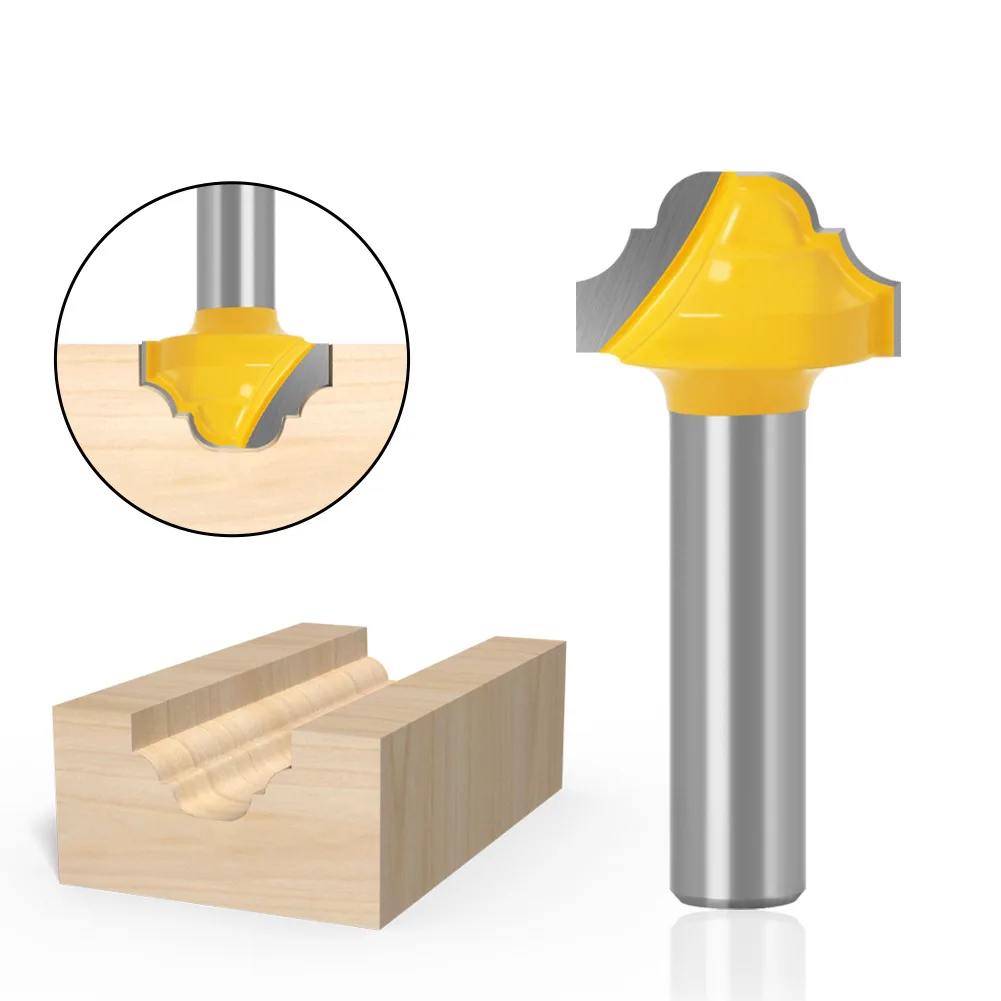 

1PC 8MM Shank Milling Cutter Wood Carving 19MM Classical Router Bit Without Bearing Concave Radius Milling Cutters Woodworking