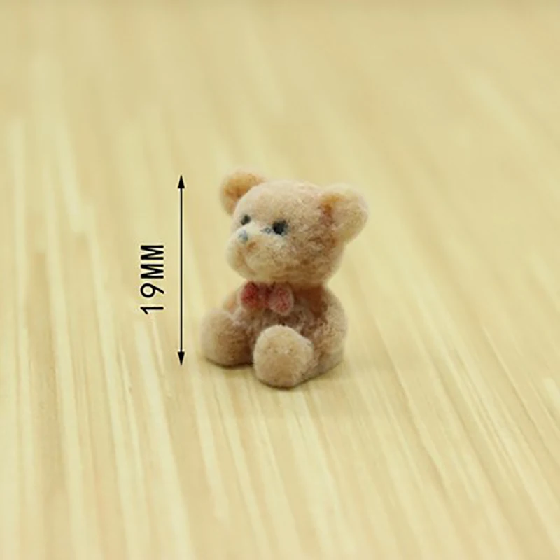 

1 шт. кукольный домик украшение дома Kawaii флокированные фигурки медведя миниатюрное ремесло сказочный садовый орнамент DIY аксессуары