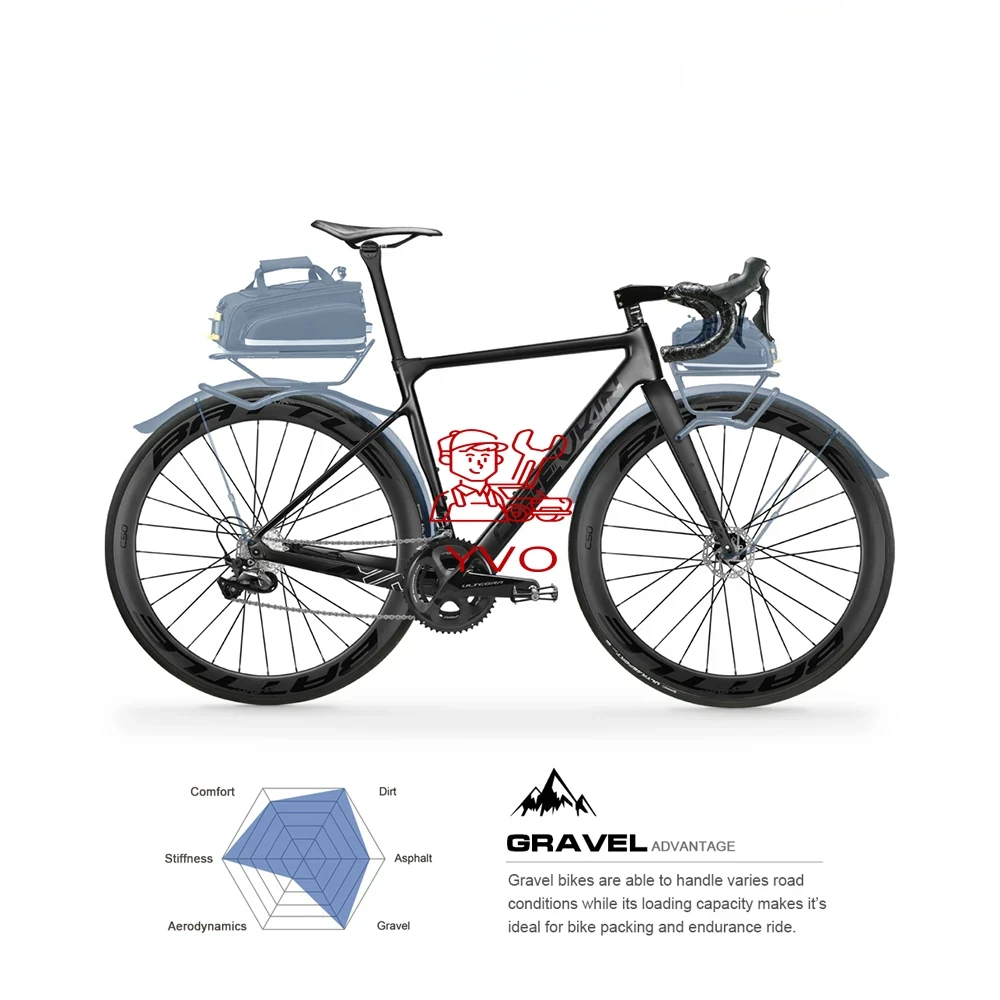 OG-EVKIN EPS Карбоновая гравийная рама 700*45C BB86 Дисковый тормоз 27 5*1 9 дюйма велосипедная