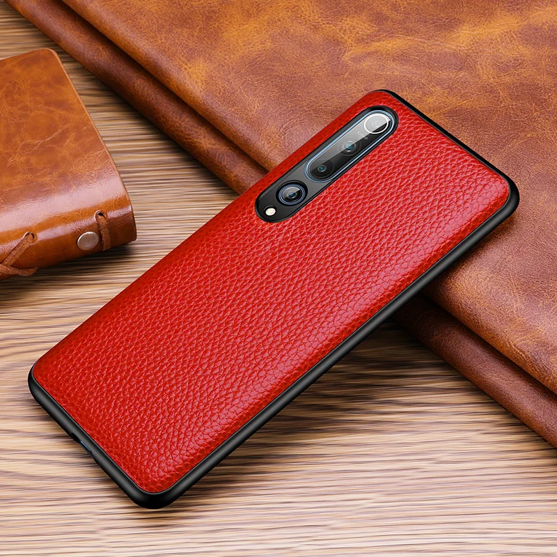 Luxury Lichee Shockproof Full Protective Genuine Leather Phone Case For Xiaomi Mi 10 Mi10 Pro Cases Cover For Xiaomi 10 Ultra