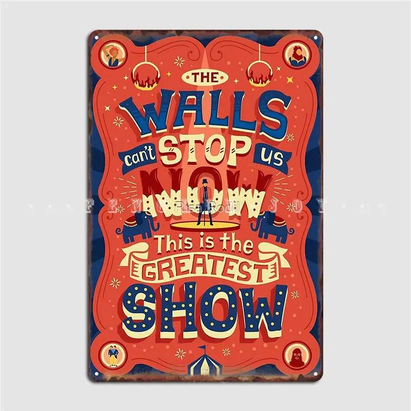 

Greatest Show Metal Plaque Poster Cinema Garage Living Room Funny Plates Tin Sign Posters