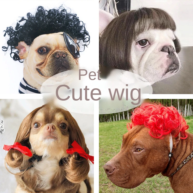 

Парик для домашних животных, челка, коса, Хэллоуин, Рождество, парик, аксессуары для волос, игрушка для собак, аксессуары для маленьких собак