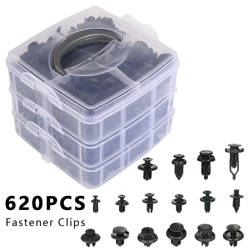 

620pcs Auto Fastener Clips Mixed Car Body Push Retainer Pin Rivets Bumper Door Trim Panel Plastic Fastener Kit For Car Products